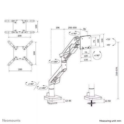 Neomounts Uchwyt do monitora DS70-256BL1 Gaming 24-57 2-30KG