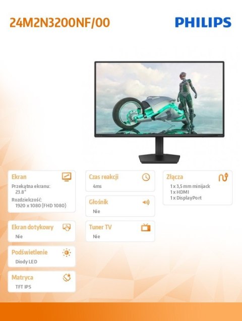 Philips Monitor 24M2N3200NF IPS 23.8 cala 144Hz HDMI DP