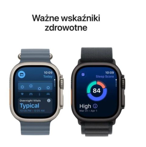 Apple Watch Ultra 3 GPS + Cellular, koperta 49 mm z tytanu w kolorze czarnym, opaska Alpine w kolorze czarnym - rozmiar S