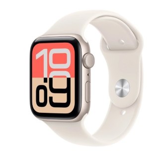 Apple Watch SE 3 GPS koperta 40 mm z aluminium w kolorze księżycowej poświaty, pasek sportowy w kolorze księżycowej poświaty - rozmiar