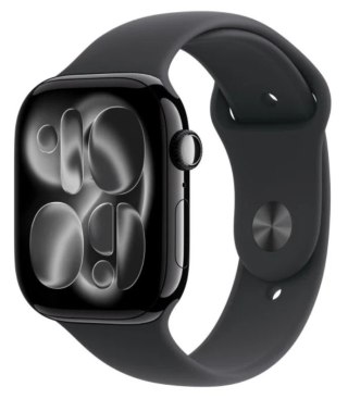 Apple Watch Series 11 GPS+Cellular koperta 42 mm z aluminium w kolorze onyksu, pasek sportowy w kolorze czarnym - rozmiar M/L