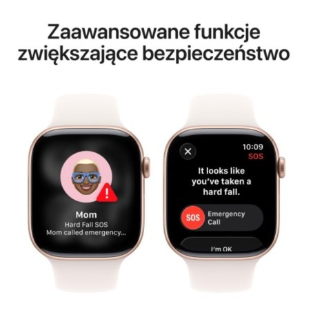 Apple Watch Series 11 GPS+Cellular, koperta 42 mm z aluminium w kolorze różowego złota, pasek sportowy w kolorze łagodnego różu - rozm
