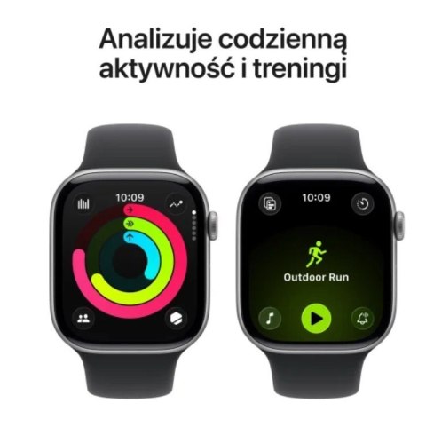 Apple Watch Series 11 GPS+Cellular koperta 46 mm z aluminium w kolorze gwiezdnej szarości, pasek sportowy w kolorze czarnym - rozmiar 