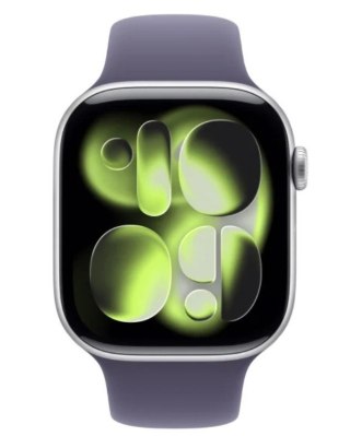 Apple Watch Series 11 GPS+Cellular koperta 46 mm z aluminium w kolorze srebrnym, pasek sportowy w kolorze mlecznego fioletu - rozmiar 