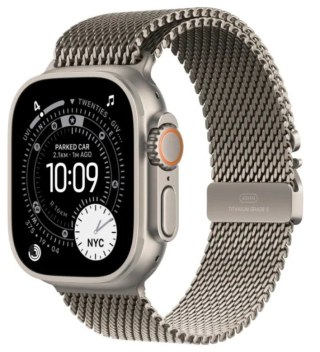 Apple Watch Ultra 3 GPS + Cellular, koperta 49 mm z tytanu w kolorze naturalnym, bransoleta mediolańska z tytanu w kolorze naturalnym 
