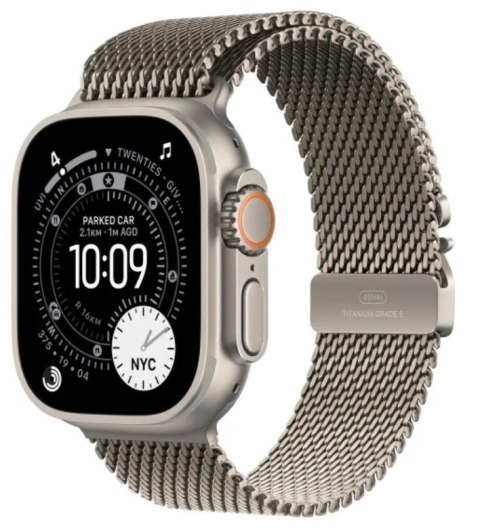 Apple Watch Ultra 3 GPS + Cellular, koperta 49 mm z tytanu w kolorze naturalnym, bransoleta mediolańska z tytanu w kolorze naturalnym 