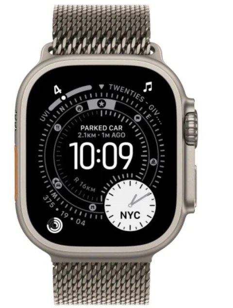 Apple Watch Ultra 3 GPS + Cellular, koperta 49 mm z tytanu w kolorze naturalnym, bransoleta mediolańska z tytanu w kolorze naturalnym 