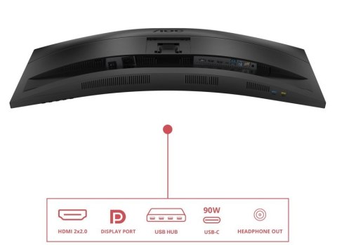 AOC Monitor CU34E4CV 34 cale 120Hz Curved VA HDMIx2 DP RJ45 HAS Głośniki