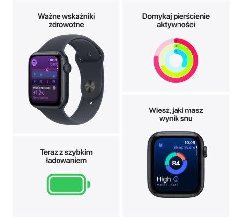 Apple Watch SE 3 GPS+Cellular koperta 40 mm z aluminium w kolorze północy, pasek sportowy w kolorze północy - rozmiar M/L