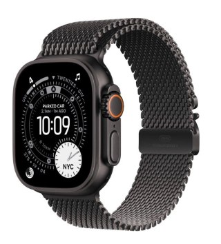 Apple Watch Ultra 3 GPS + Cellular, koperta 49 mm z tytanu w kolorze czarnym, bransoleta mediolańska z tytanu w kolorze czarnym - rozm