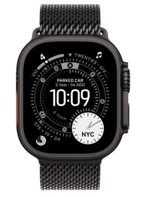 Apple Watch Ultra 3 GPS + Cellular, koperta 49 mm z tytanu w kolorze czarnym, bransoleta mediolańska z tytanu w kolorze czarnym - rozm