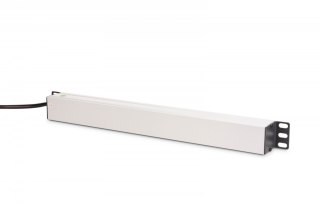 Digitus Listwa zasilająca PDU Rack 19" z zabezpieczeniem przeciążeniowym, 8 gniazd Schuko CEE 7/3 (45°), kabel 2m wtyk Unischuko, 16A, a