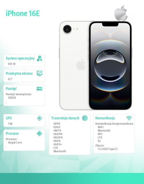 Apple IPhone 16E 128GB biały