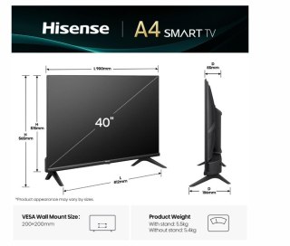Hisense Telewizor LED 40 cali 40A4Q