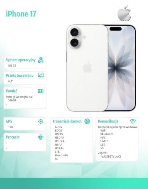 Apple IPhone 17 Biały 512GB