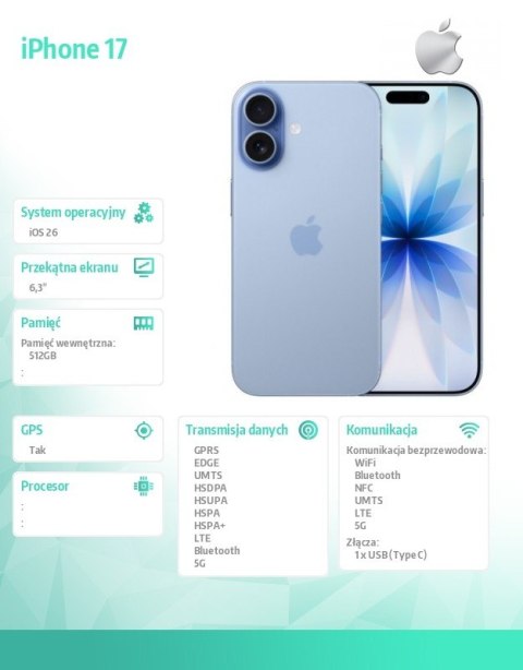 Apple IPhone 17 Gołębi 512GB