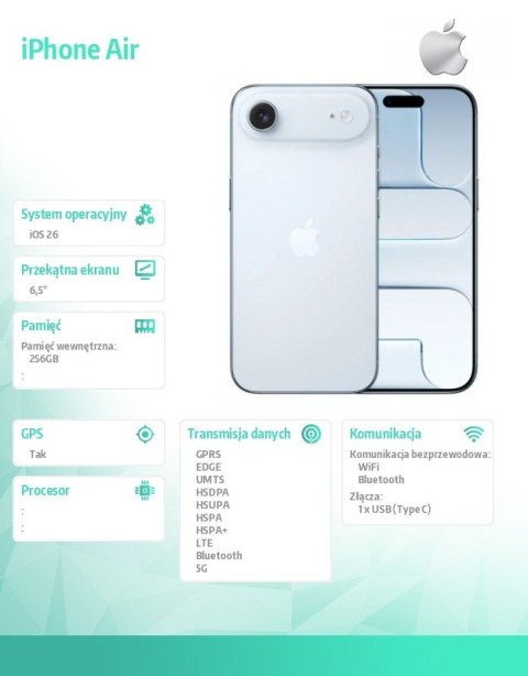 Apple IPhone Air 256 GB Błękitny