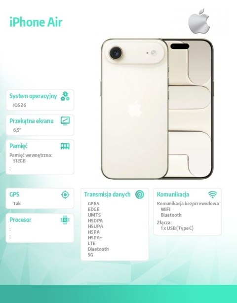 Apple IPhone Air 512GB - Jasne złoto