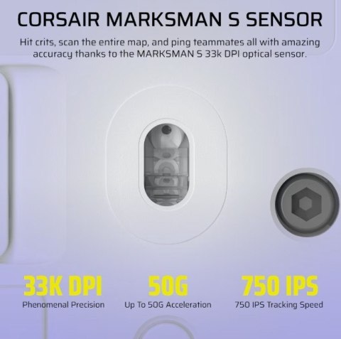 Corsair Mysz bezprzewodowa Scimitar Elite Wireless SE White 33000 DPI