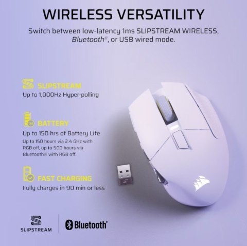 Corsair Mysz bezprzewodowa Scimitar Elite Wireless SE White 33000 DPI