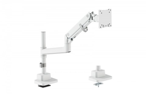 Digitus Ramię biurkowe pojedyncze z zaciskiem i sprężyną gazową 1x LCD max. 57" 27kg, VESA: 75x75, 100x100, białe