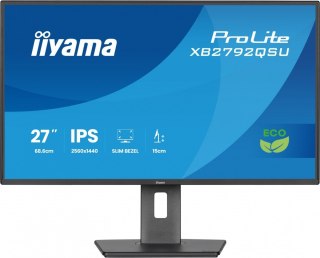 IIYAMA Monitor 27 cali XB2792QSU-B1 IPS,QHD, HAS (150) PIVOT, 120Hz,HDMI,DP, 350cd,1500:1, cienkie ramki, 2xUSB 3.2, ErP