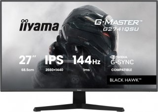 IIYAMA Monitor 27 cali G2741QSU-B1 IPS,QHD,144Hz,1ms,2xUSB Adaptive G-SYNC,HDMI,DP,350cd,