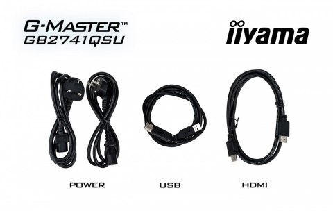 IIYAMA Monitor 27 cali GB2741QSU-B1 IPS,QHD,144Hz,1ms,2xUSB, Adaptive G-SYNC,HDMI,DP,350cd, HAS (150) PIVOT