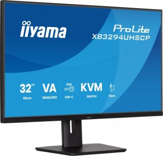 IIYAMA Monitor 31.5 cala XB3294UHSCP-B1.4K,VA,2xHDMI,DP,USB-C dock 95W, PIP,RJ45, 400cd, 2ms, 4xUSB, KVM,Sync,2x5W, HAS (150) PIVOT,