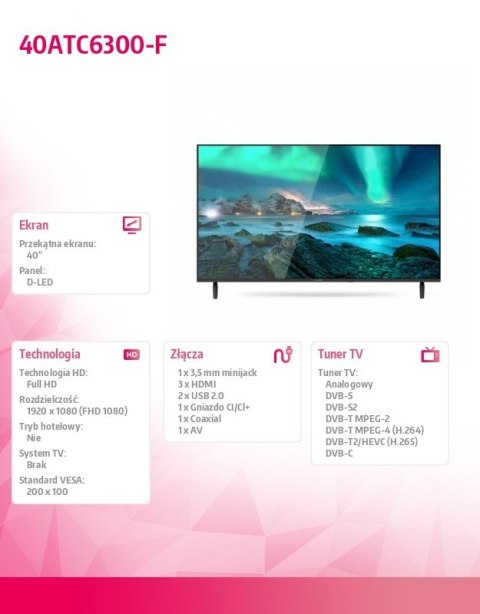 Allview Telewizor LED 40 cali 40ATC6300-F