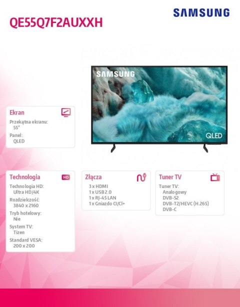 Samsung Telewizor QLED 55 cali QE55Q7F2AUXXH