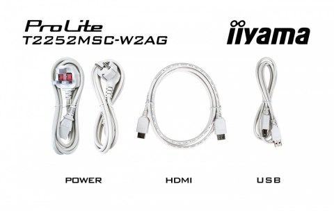 IIYAMA Monitor 22 cale T2252MSC-W2AG 10 PKT. POJ,IPS,HDMI,DP,2x1W,7H,2xUSB, AG-(Anti Glare)