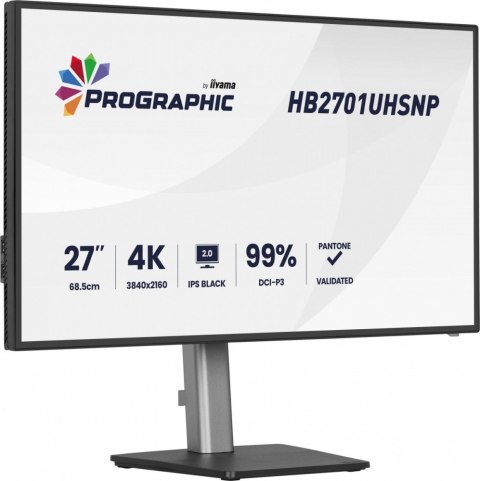 IIYAMA Monitor 27 cali ProGraphic HB2701UHSNP-B1 4K,IPS BLACK 2.0,450cd,VESA USB-c dock(PD:96W),HDMI,DP,DAISY/CHAIN,4xUSB,RJ45,3000:1,s