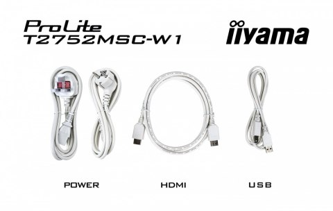 IIYAMA Monitor 27 cali T2752MSC-W1AG 10 PKT. POJ,IPS,HDMI,DP,2x1W,7H,2xUSB, 400cd/m2,AG-(Anti Glare)