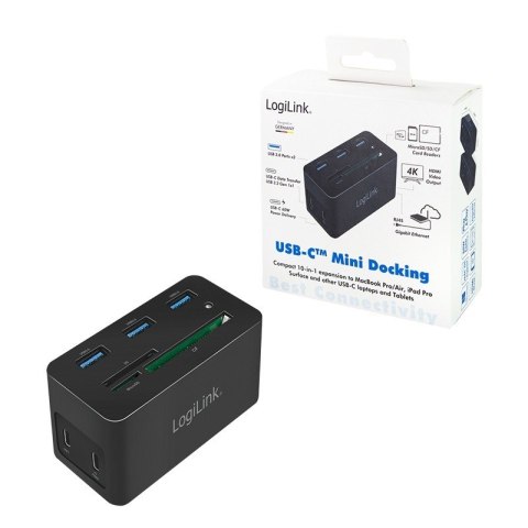 LogiLink Stacja dokująca USB-C do laptopa, 4K/PD/RJ45
