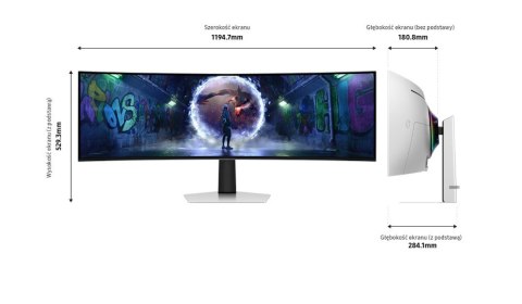 Samsung Monitor 49 cali Odyssey G9 G93SD OLED 5120x1440 DQHD 32:9 1xHDMI 1xmicroHDMI 1xDP 1xUSB-C 2xUSB 0,03ms 240Hz zakrzywiony 2Yd2d (