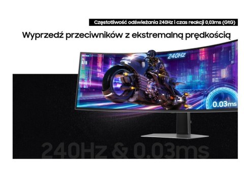 Samsung Monitor 49 cali Odyssey G9 G93SD OLED 5120x1440 DQHD 32:9 1xHDMI 1xmicroHDMI 1xDP 1xUSB-C 2xUSB 0,03ms 240Hz zakrzywiony 2Yd2d (
