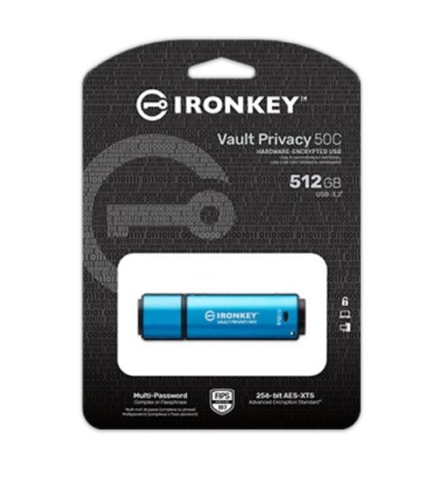 Kingston Pendrive 512GB IronKey Vault Privacy50C AES-256 FIPS-197