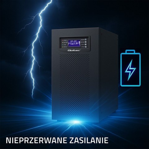 Qoltec Zasilacz awaryjny UPS 3-fazowy | 15kVA | 12kW | LCD | EPO | USB |On-line | High frequency
