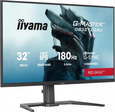 IIYAMA Monitor 31.5 cala GB3272QSU-B1 QHD,IPS,180Hz,2xHDMI,DP,400CD, 2xUSB 3.2 , 2xUSB-C,G-SYNC Compatible, 2x5W, , HAS 150