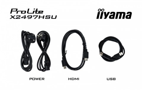 IIYAMA Monitor ProLite 23.8 cala X2497HSU-B1 IPS,FHD,HDMI,DP,120Hz,350CD,2xUSBv3.2, 2xUSB-C, GW 5lat