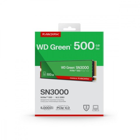 Western Digital Dysk SSD Green 500GB M.2 2280 SN3000 NVMe PCIE4.0