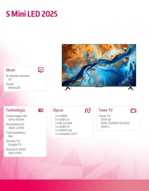 XIAOMI Telewizor TV S Mini 55 cali