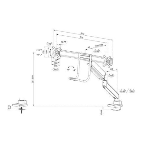 Neomounts Uchwyt do monitora 17-32 cali DS75-450BL2 NEXT 2XLCD