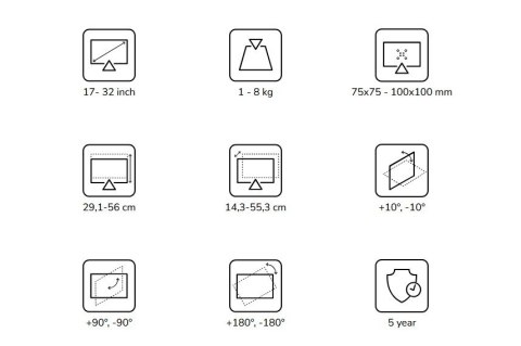 Neomounts Uchwyt do monitora 17-32 cali DS75-450BL2 NEXT 2XLCD