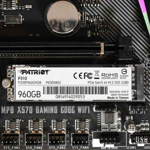 Patriot Dysk SSD P310 960GB M.2 2280 2100/1800 PCIe NVMe Gen3 x 4