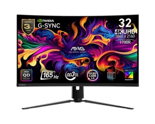 MSI Monitor 31.5 cala MAG 321CUP QD-LED/UHD/Curved/165Hz/czarny