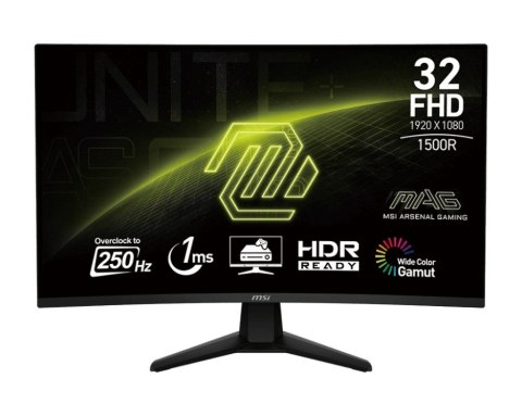 MSI Monitor 31.5 cala MAG 32C6X LED/FHD/Curved/250Hz/czarny