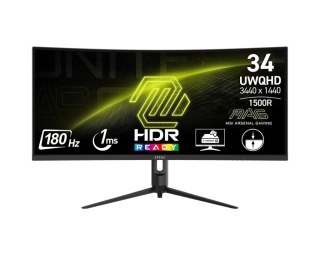 MSI Monitor 34 cale MAG 342CQR E2 LED/WQHD/Curved/180Hz/czarny