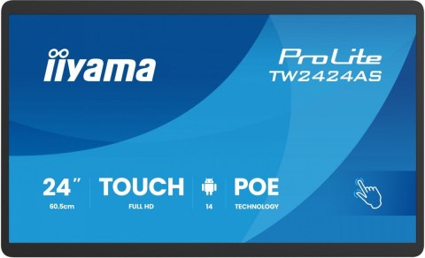 IIYAMA Monitor 23.8 cala ProLite TW2424AS-B3P POJ.10PKT.24/7,ANDROID14, IPS, USB-C, 2x5W, RJ45,dubbele microfoon, antireflectiecoatin